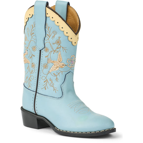 COPENHAGEN COLORS Dusty Blue Leather Limited Cowboy Boot High - Dove