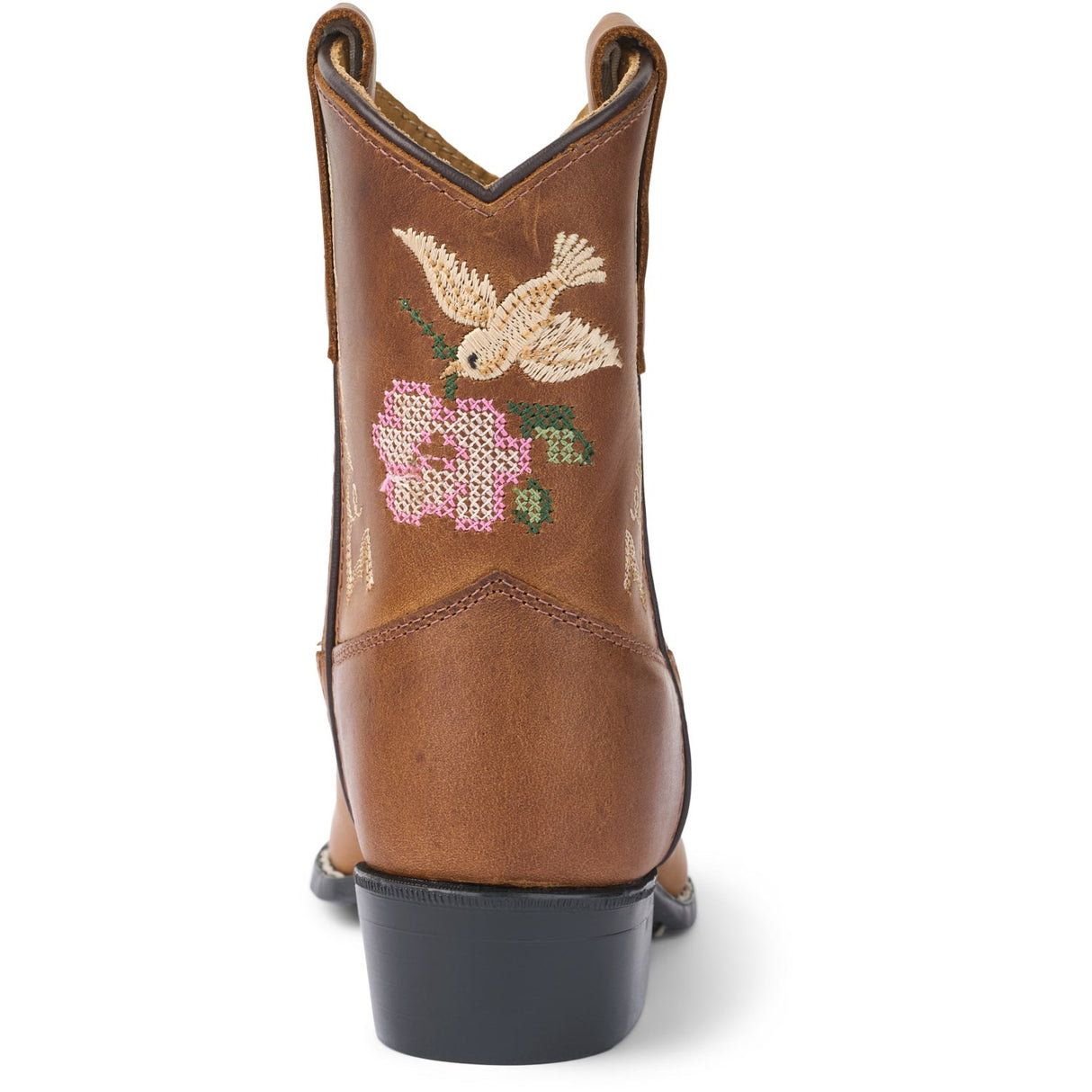 COPENHAGEN COLORS Cognac Leather Limited Cowboy Boot Low - Brown Flower