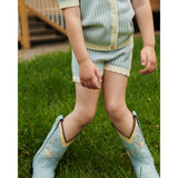 COPENHAGEN COLORS Dusty Blue Leather Limited Cowboy Boot High - Dove