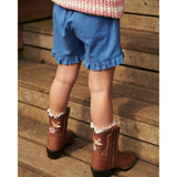 COPENHAGEN COLORS Cognac Leather Limited Cowboy Boot Low - Brown Flower