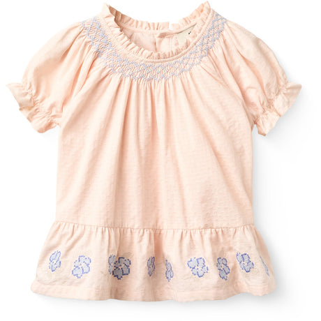 COPENHAGEN COLORS Dusty Rose Comb. Blouse W. Smock W. Emb.