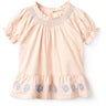 COPENHAGEN COLORS Dusty Rose Comb. Blouse W. Smock W. Emb.