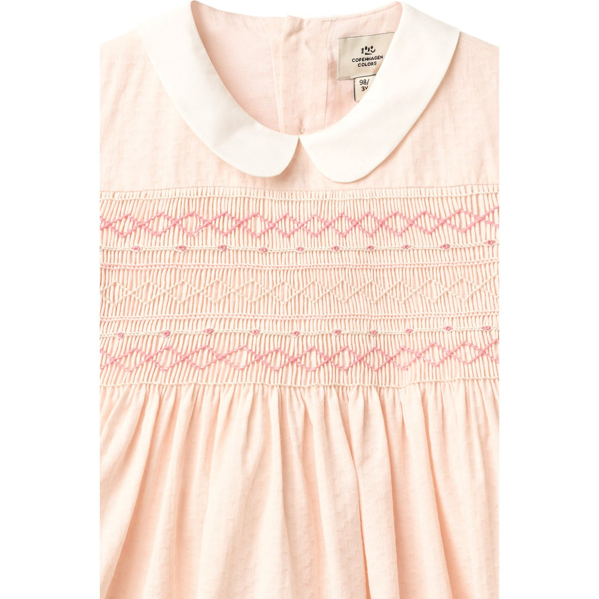 COPENHAGEN COLORS Dusty Rose Comb. Smock Dress W. Emb.