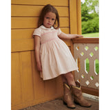 COPENHAGEN COLORS Dusty Rose Comb. Smock Dress W. Emb.