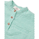 COPENHAGEN COLORS Sharp Green W Cream Stripe Seersucker Baby Set