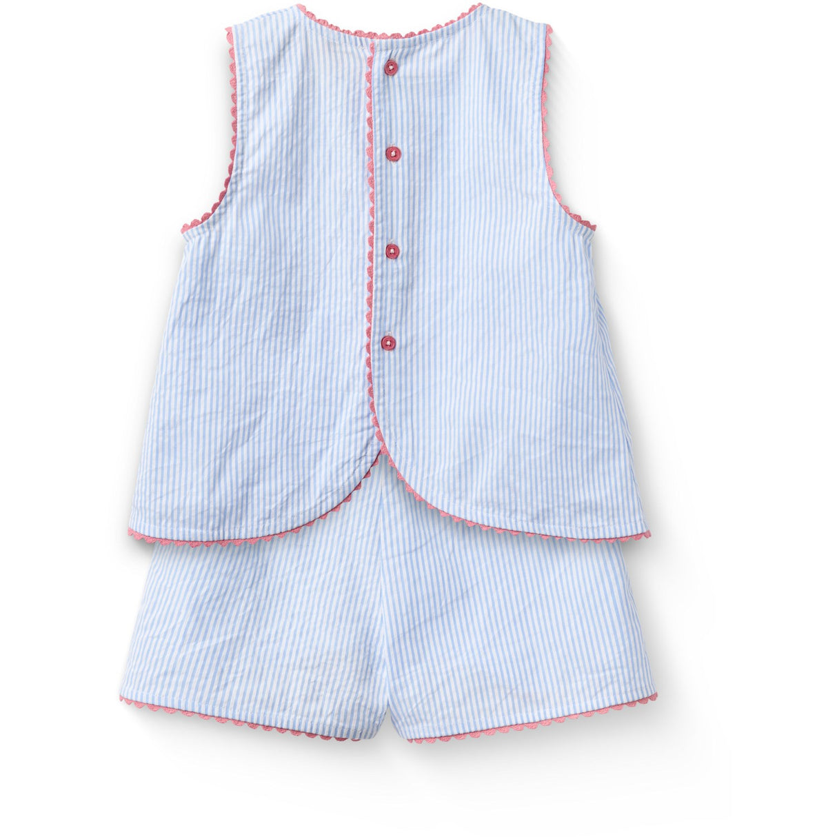 COPENHAGEN COLORS Sky Blue W Cream Stripe Seersucker Deco Set