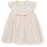 COPENHAGEN COLORS Dusty Rose W Cream Stripe W Yellow Seersucker Dress W. Heart