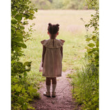 COPENHAGEN COLORS Dusty Rose W Cream Stripe W Yellow Seersucker Dress W. Heart