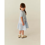 COPENHAGEN COLORS Sky Blue W Cream Stripe Seersucker Dress W. Pockets