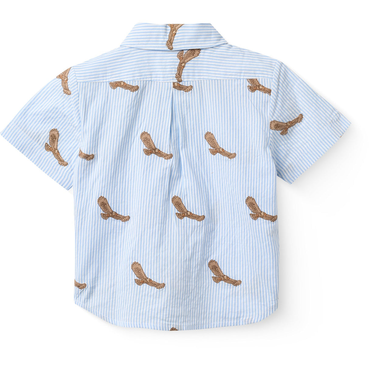 COPENHAGEN COLORS Sky Blue W Cream Stripe Seersucker Shirt W. Emb