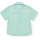 COPENHAGEN COLORS Sharp Green W Cream Stripe Seersucker Ss Shirt