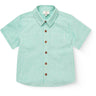 COPENHAGEN COLORS Sharp Green W Cream Stripe Seersucker Ss Shirt