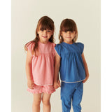 COPENHAGEN COLORS Pink Comb. Blouse W. Contrast Piping