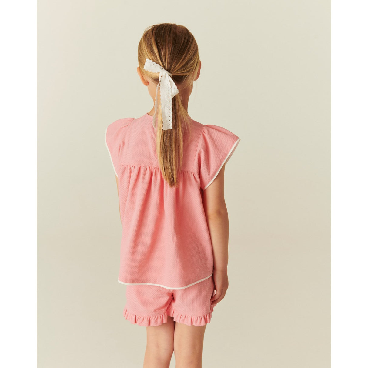 COPENHAGEN COLORS Pink Comb. Blouse W. Contrast Piping