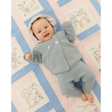 COPENHAGEN COLORS Dusty Blue W Cream Cotton Baby Jacket W. Hood
