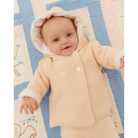 COPENHAGEN COLORS Cream W Beige Cotton Baby Jacket W. Hood