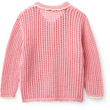 COPENHAGEN COLORS Pink W Cream Crochet Ls Cardigan