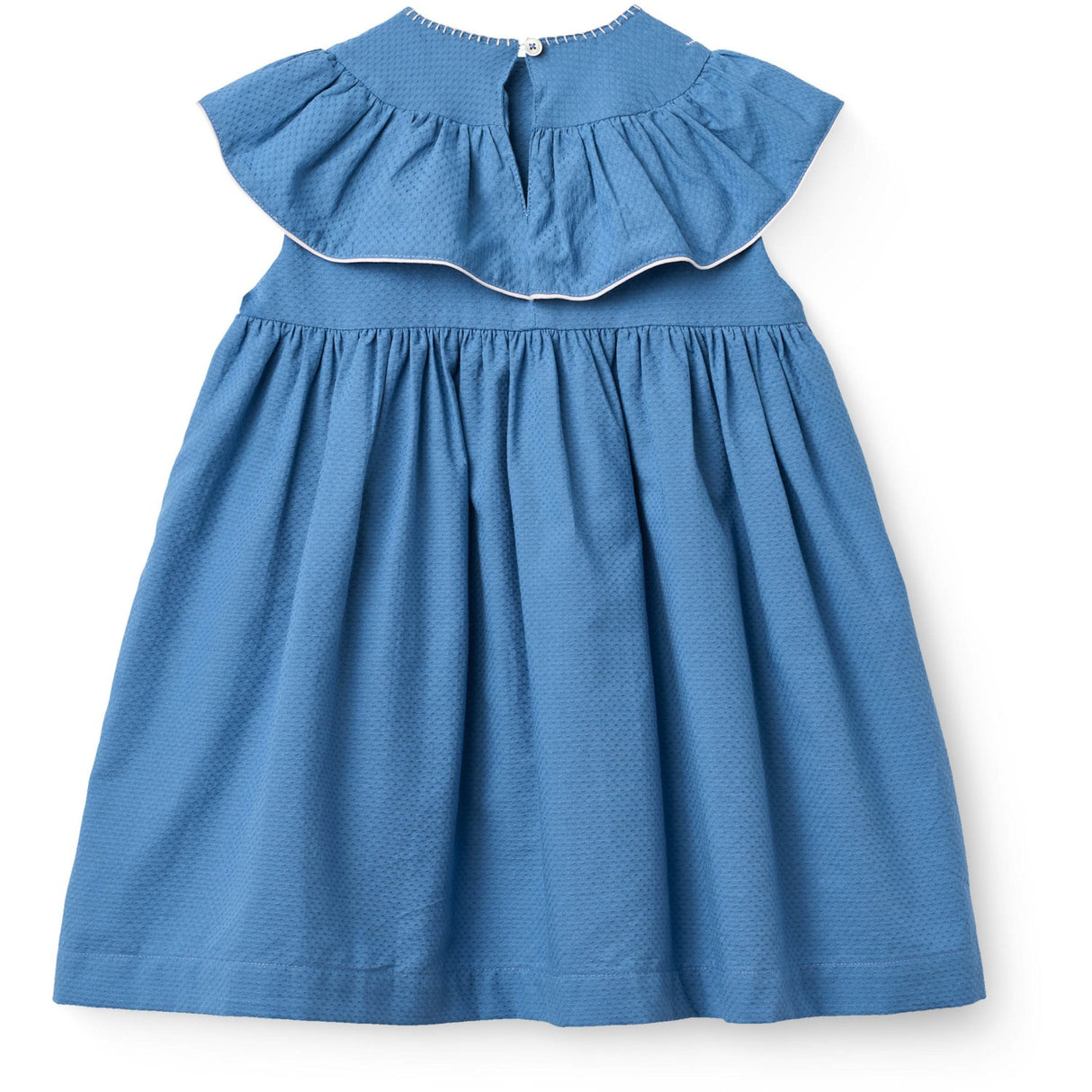 COPENHAGEN COLORS Ocean Blue Comb. Frill Dress W. Deco Edge