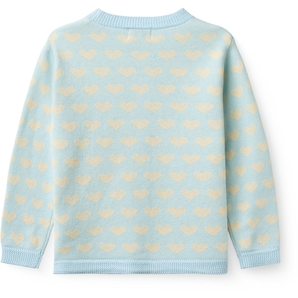 COPENHAGEN COLORS Ice Blue Comb Heart Cardigan W. Crochet Edge