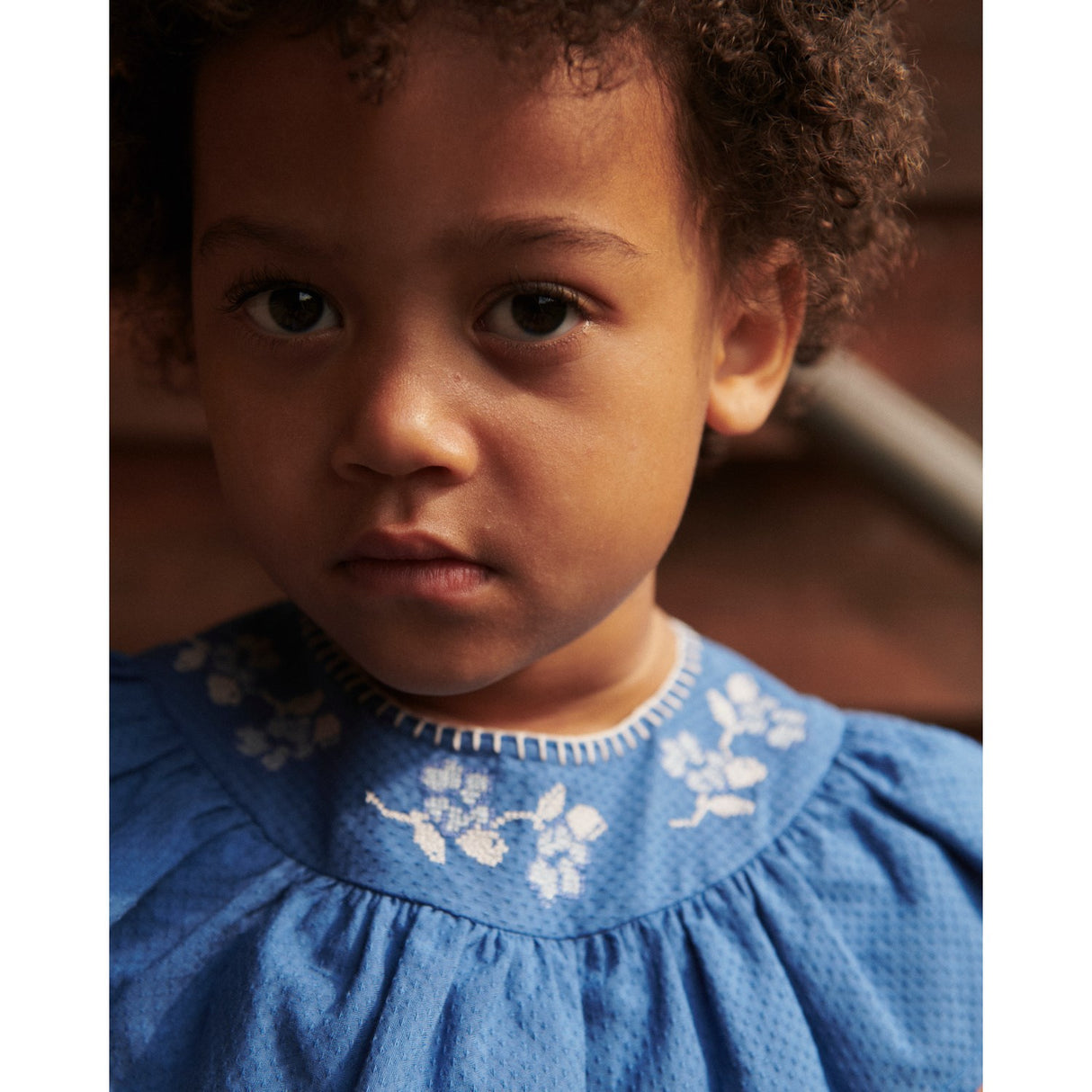 COPENHAGEN COLORS Ocean Blue Comb. Frill Dress W. Deco Edge