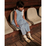 COPENHAGEN COLORS Blue Houndstooth Mini Houndstooth Dress W. Bow