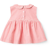 COPENHAGEN COLORS Pink Houndstooth Mini Houndstooth Ss Blouse W. Collar