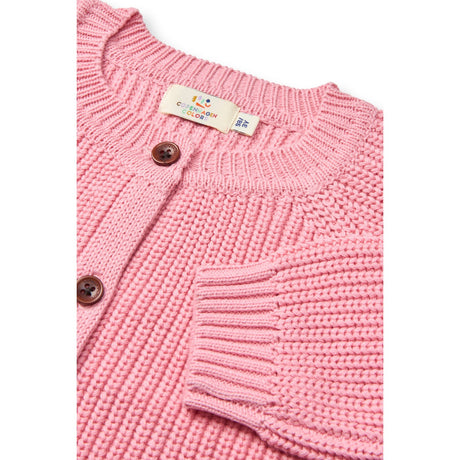 COPENHAGEN COLORS Pink Knitted Classic Rib Cardigan