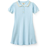 COPENHAGEN COLORS Ice Blue Comb Knitted Peplum Dress