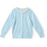 COPENHAGEN COLORS Ice Blue/Cream Comb. Knitted Pointelle Cardigan