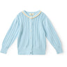 COPENHAGEN COLORS Ice Blue/Cream Comb. Knitted Pointelle Cardigan