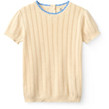 COPENHAGEN COLORS Cream Knitted Pointelle Ss Blouse