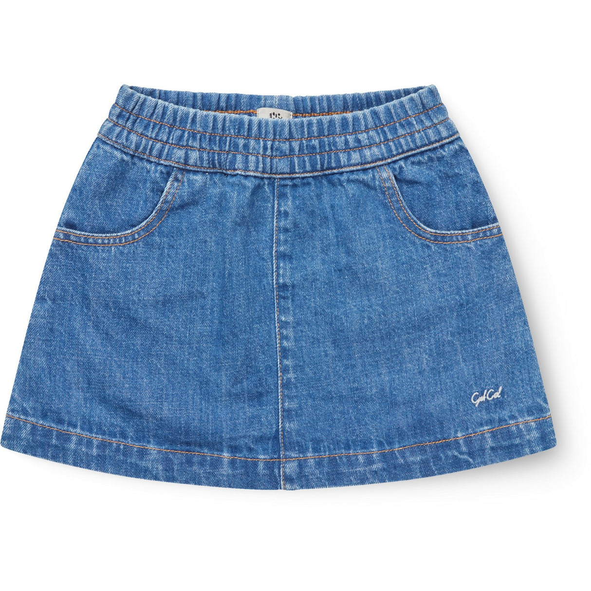 COPENHAGEN COLORS Indigo Blue Washed Organic Pocket Skirt