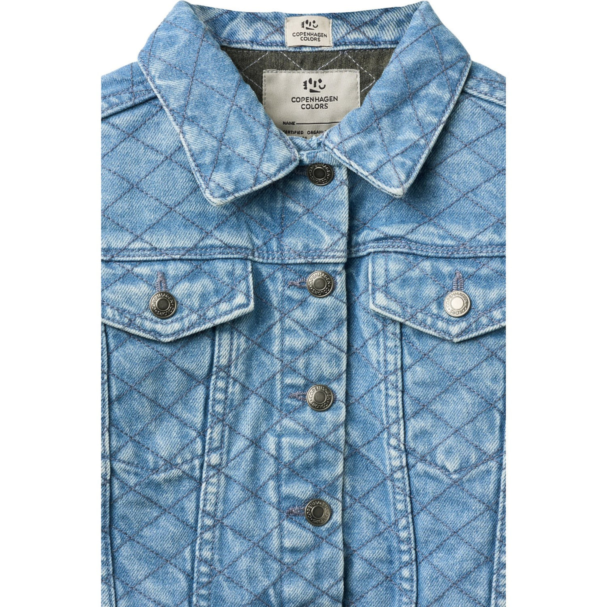 COPENHAGEN COLORS Lt. Washed Blue Quilt Organic Quilted Denim Jacket