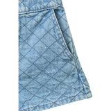 COPENHAGEN COLORS Lt. Washed Blue Quilt Organic Quilted Denim Shorts