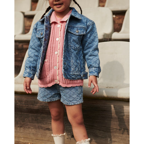 COPENHAGEN COLORS Lt. Washed Blue Quilt Organic Quilted Denim Shorts