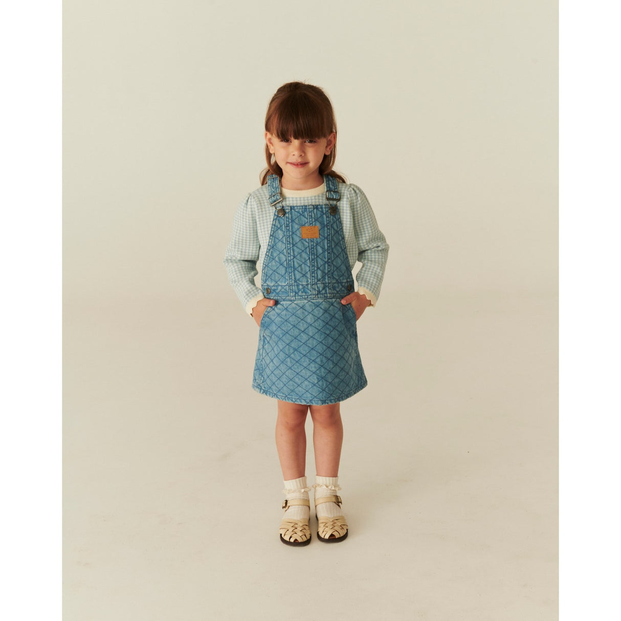 COPENHAGEN COLORS Lt. Washed Blue Quilt Organic Quilted Denim Spencer Dress