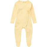 COPENHAGEN COLORS Pale Yellow Pointelle Cross-Over Full Body