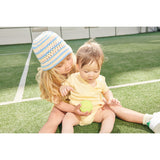 COPENHAGEN COLORS Pale Yellow Pointelle Heart Crossover Body Ss