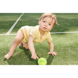 COPENHAGEN COLORS Pale Yellow Pointelle Heart Crossover Body Ss