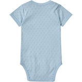 COPENHAGEN COLORS Dusty Blue Pointelle Heart Lapneck Body Ss