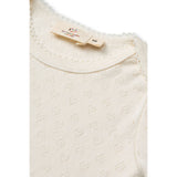 COPENHAGEN COLORS Cream Pointelle Heart Lapneck Body Ss