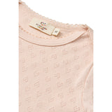 COPENHAGEN COLORS Dusty Rose Pointelle Heart Lapneck Body Ss