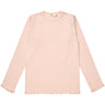 COPENHAGEN COLORS Dusty Rose Pointelle Heart Ls Tee