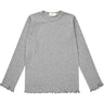 COPENHAGEN COLORS Grey Mel. Pointelle Heart Ls Tee