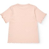COPENHAGEN COLORS Dusty Rose Pointelle Heart T-Shirt