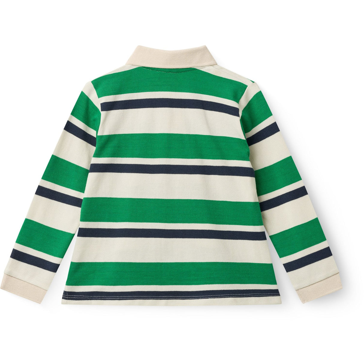 COPENHAGEN COLORS Sharp Green Comb. Striped Pique Polo W. Ls