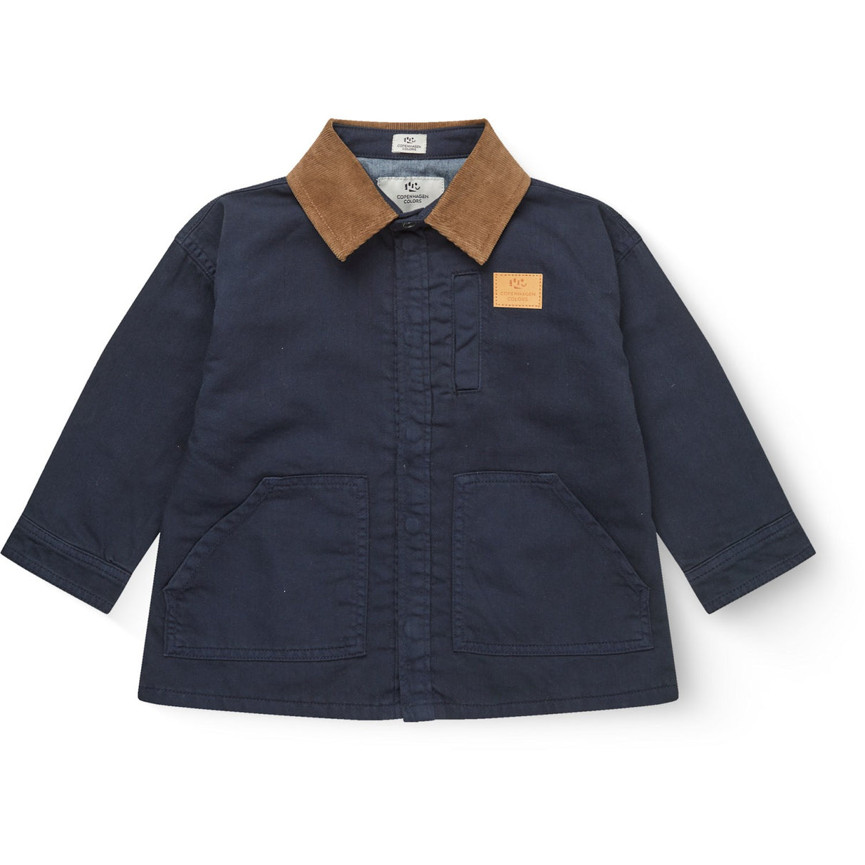 COPENHAGEN COLORS Navy Comb Twill Jacket W. Corduroy Collar