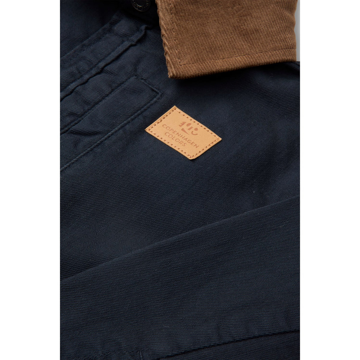 COPENHAGEN COLORS Navy Comb Twill Jacket W. Corduroy Collar
