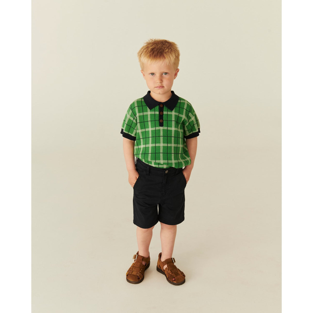 COPENHAGEN COLORS Navy Twill Shorts W. Cuff