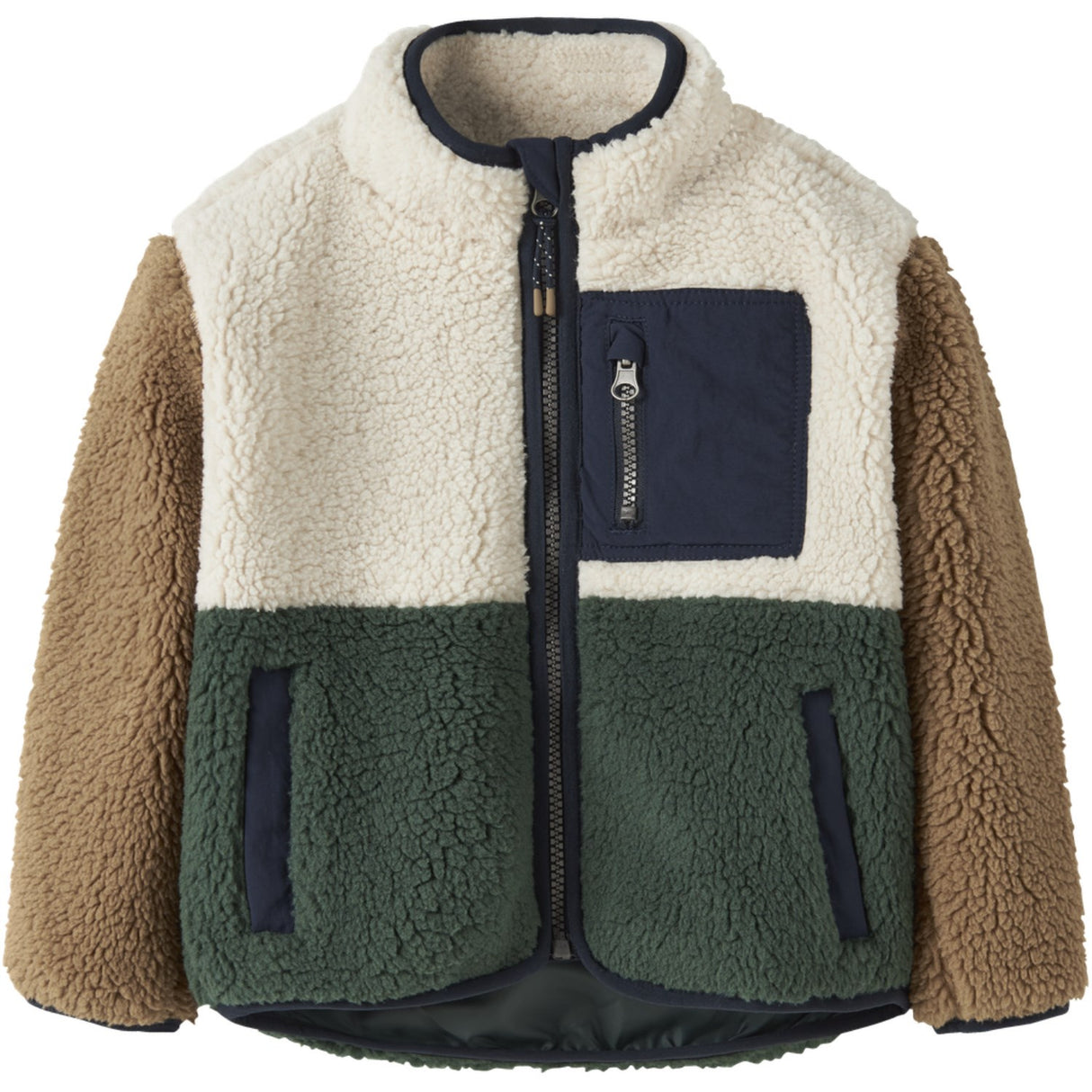 Name It Jungle Green Nmmmacey Teddy Jacket Block Noos
